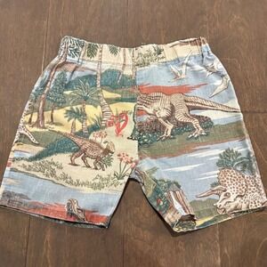 Reyn Spooner Shorts Kids 3T Blue Dinosaur Print Limited Issue Jurassic Rare